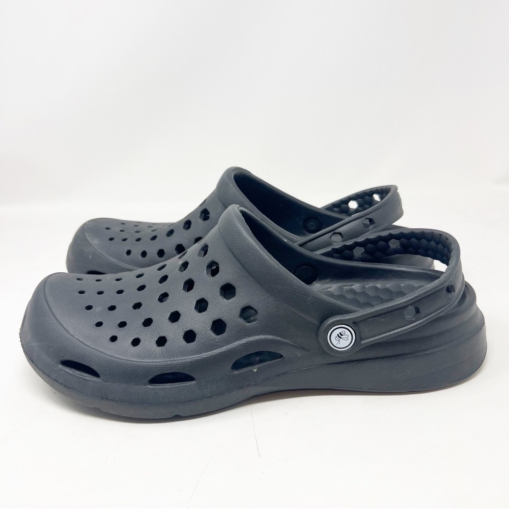 JOYBEES BLACK PLASTIC SLIP SHOES GARDENING BEACH SLIPPERS MENS SZ 9